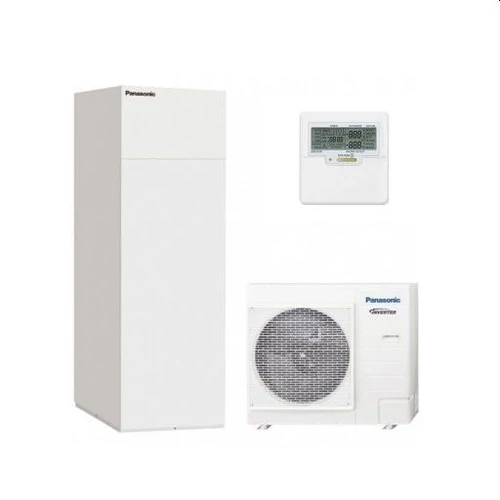 Panasonic AQUAREA "All in one" KIT-ADC09HE8 osztott kivitelű levegő-víz hőszivattyú 3 fázisú 9kW, 185 literes HMV tartály a beltéri egységben