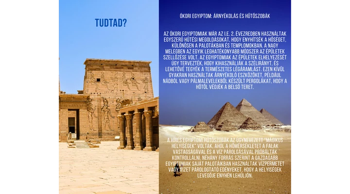 Ókori Egyiptom árnyékolás,hűtés