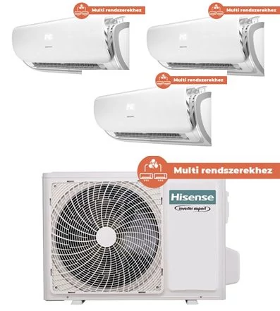 Hisense Klíma Multi Silentium 2,6kW+2,6kW+2,6kW (három beltéri egy kültéri)